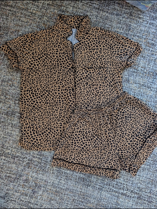 Little Sleepies Other - Little Sleepies Women's Leopard Print Two-Piece Pajama Set Small